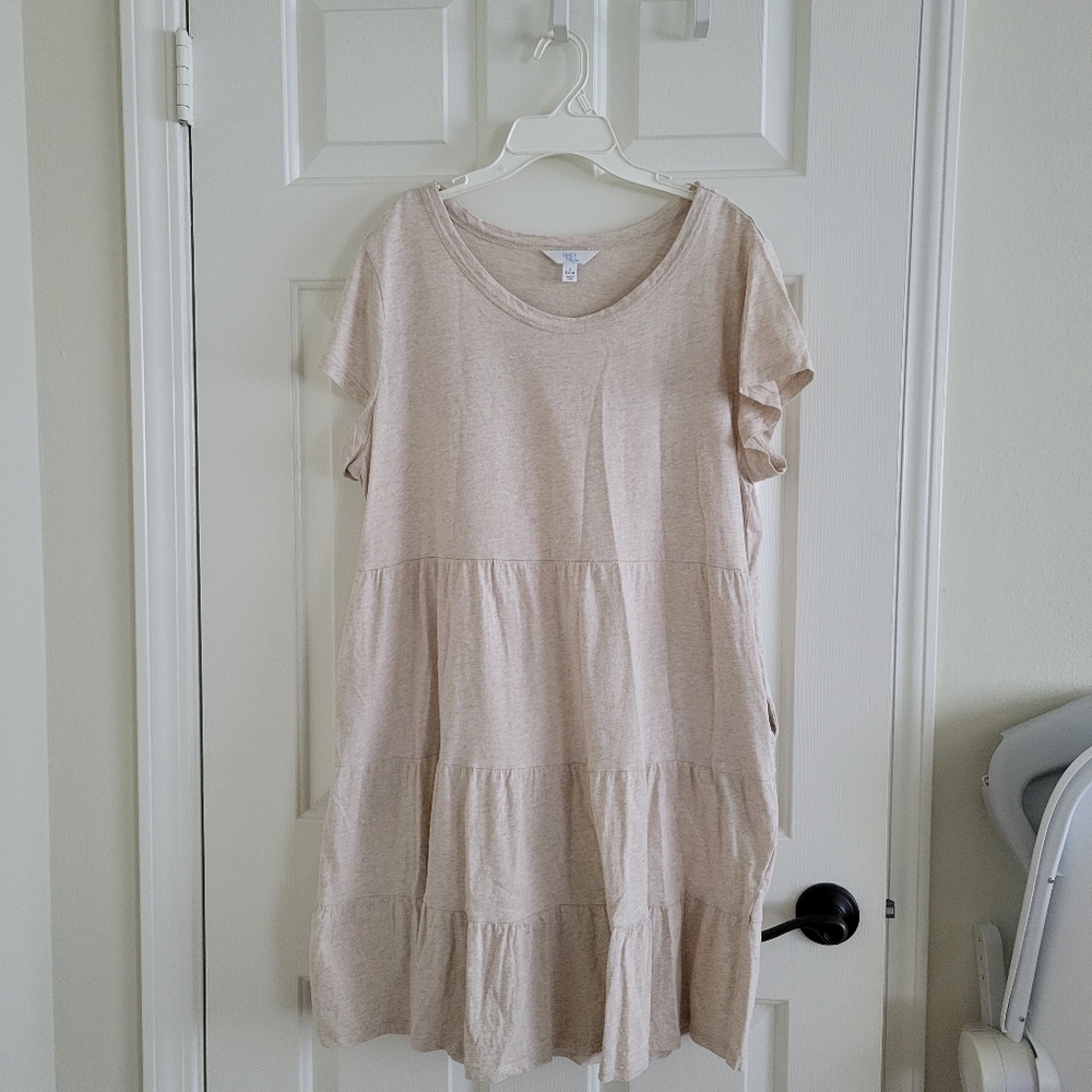 Time and Tru 3-tiered Cream Dress